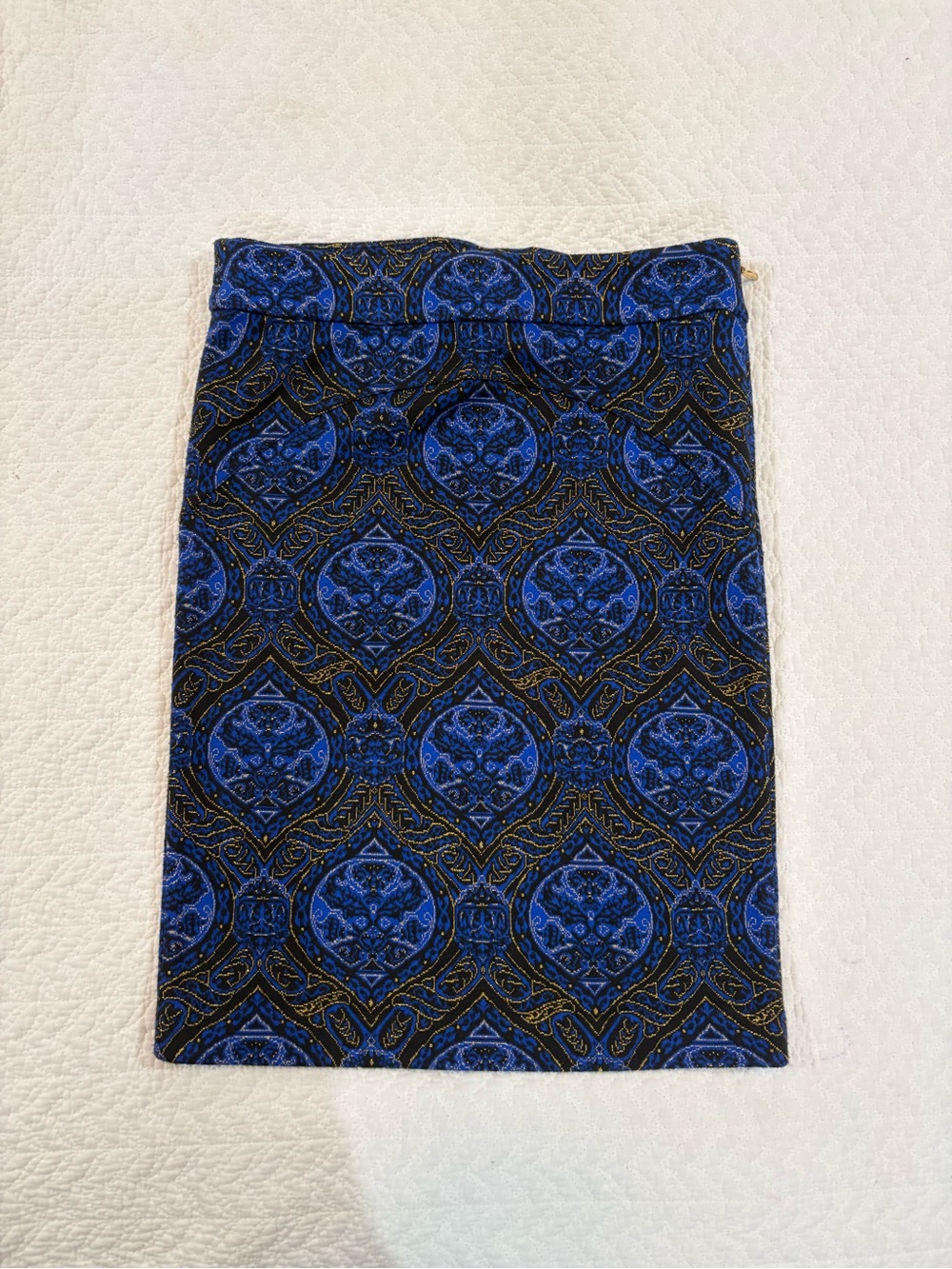Juicy Couture Blue and Black Medallion Pencil Skirt